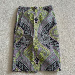 J Crew Pattern Pencil Skirt Size 00